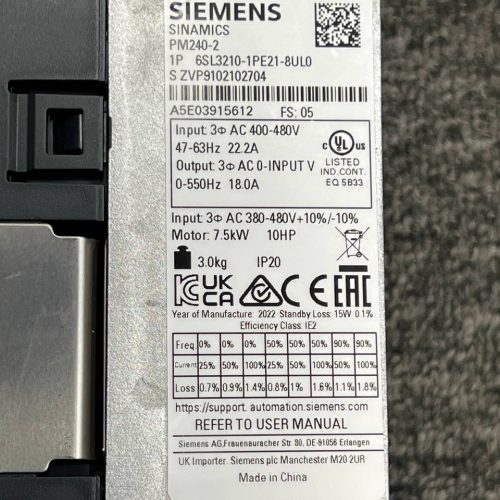 پاور ماژول درایو Siemens 6SL3210-1PE21-8UL0